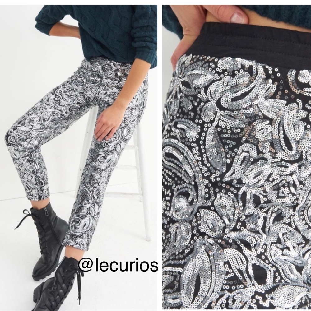 NWT Anthropologie Pascaline Sequined Trousers S